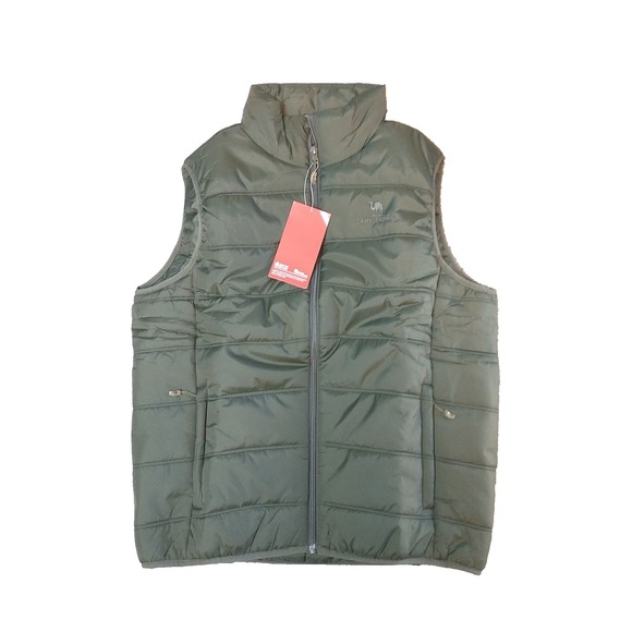 Camel Crown Other - Camel Crown Mens Puffer Vest Medium Olive Green Quilted Full Zip Stand Collar